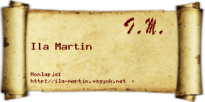 Ila Martin névjegykártya